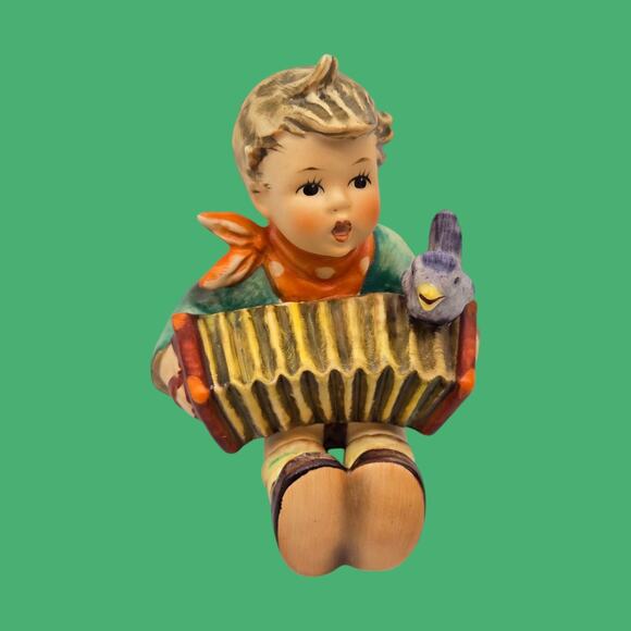 #110 Hummel TMK-5 Let's Sing Boy Figurine & 1st Ed. 1978 bas-relief Goebel Bell - Picture 3 of 16